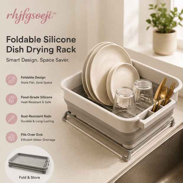 rhjfgsoeji™ Foldable Silicone Dish Drying Rack for Small Kitchens