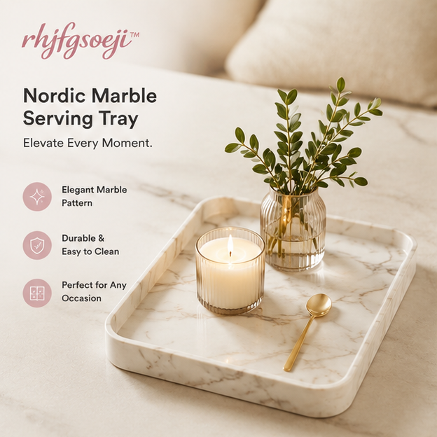 rhjfgsoeji™ Nordic Marble Pattern Serving Tray for Coffee Table & Kitchen